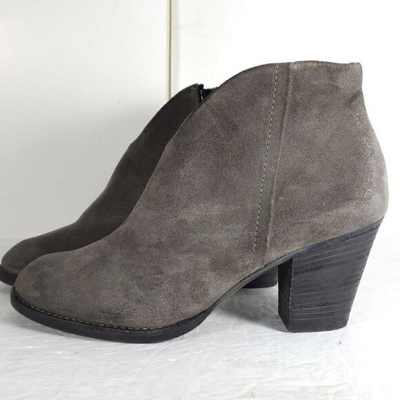 Paul Green Women's Delgado Uk5,5 US 8 Gray Suede Side Zip Ankle Booties Boots - Picture 2 of 15